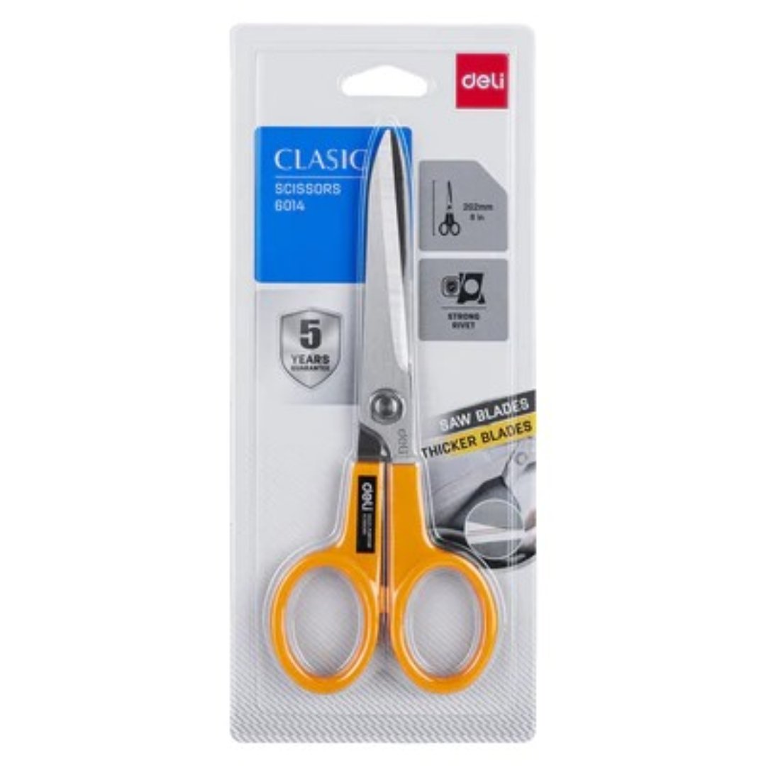 Deli Classic Saw Blades Scissors - SCOOBOO - 60014-Yellow - Scissor