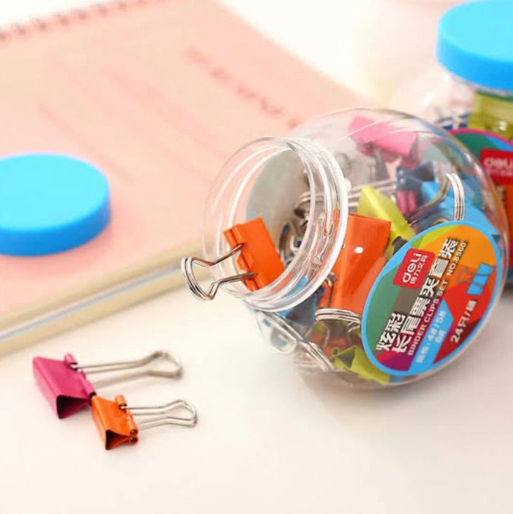 Deli Clip Binder- Assorted Colours - SCOOBOO - 8559 - Paperclips, Fasteners & Rubber bands