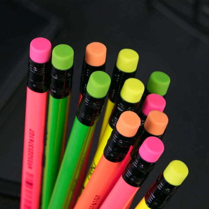 Deli Neon HB Wood Free Pencil Pack Of 12 - SCOOBOO - U54600 - Pencils
