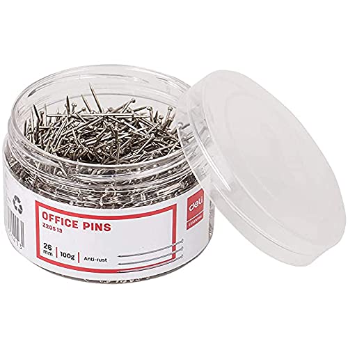 Deli Office Pins 26mm - SCOOBOO - Z20513 - Paperclips, Fasteners & Rubber bands