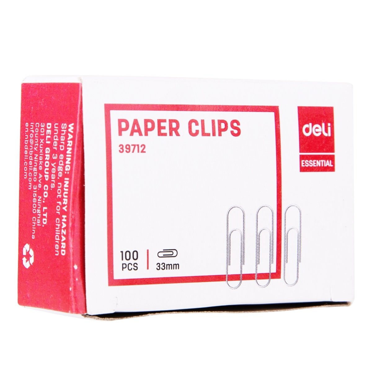 DELI PAPER CLIPS 33 MM - SCOOBOO - W39712 - Paperclips, Fasteners & Rubber bands