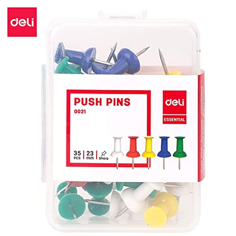 Deli Push Pins 23mm - SCOOBOO - 0021 - Paperclips, Fasteners & Rubber bands