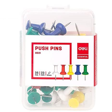 Deli Push Pins 23mm - SCOOBOO - 0021 - Paperclips, Fasteners & Rubber bands
