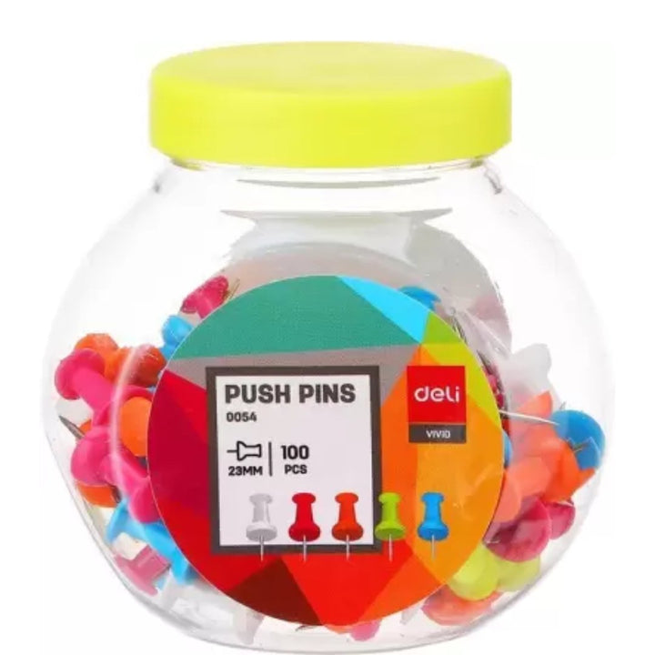 Deli Push Pins 23mm - SCOOBOO - 0054 - Paperclips, Fasteners & Rubber bands