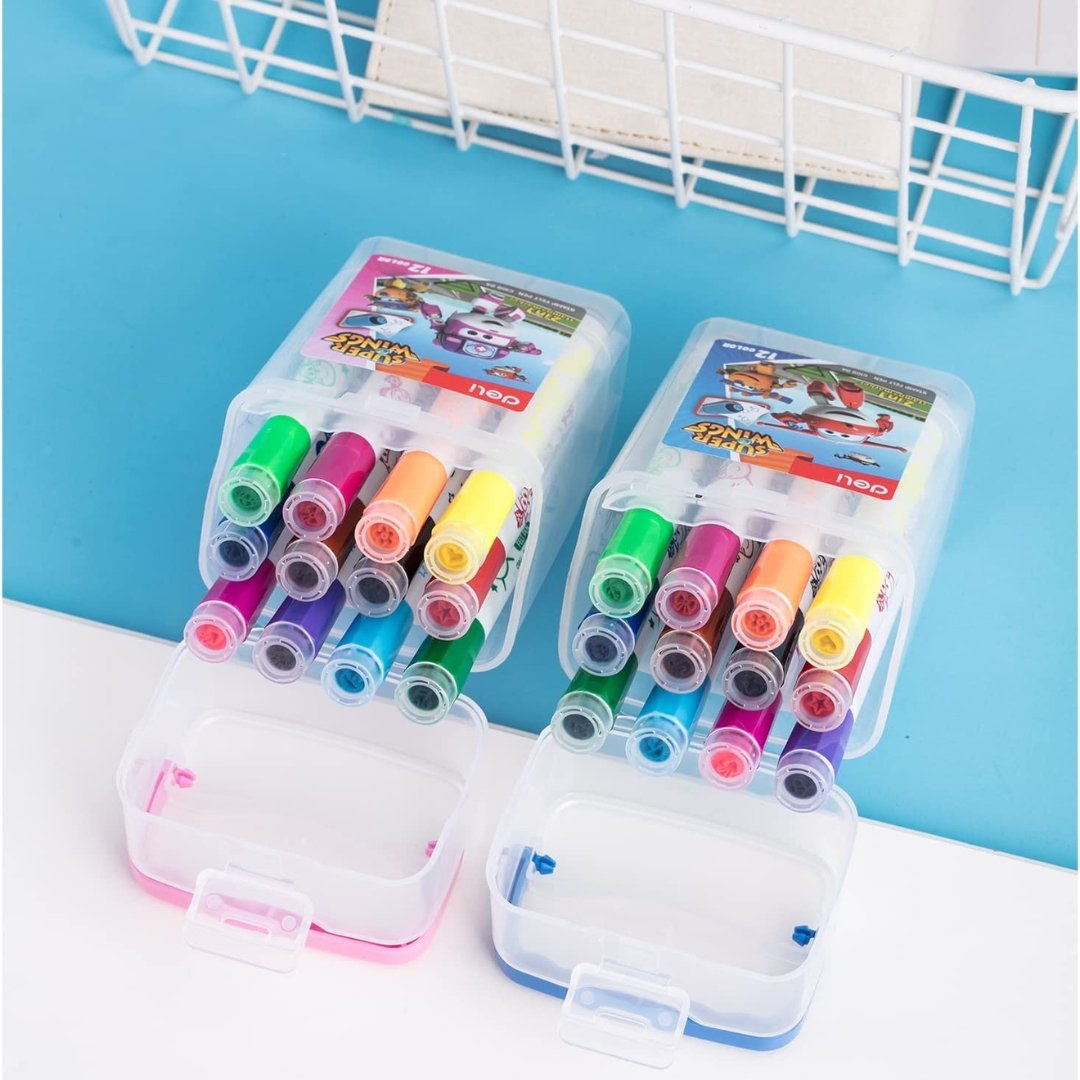 Deli Super Wings Stamp+Marker Pack Of 12 - SCOOBOO - C10904 - Sketch & Drawing
