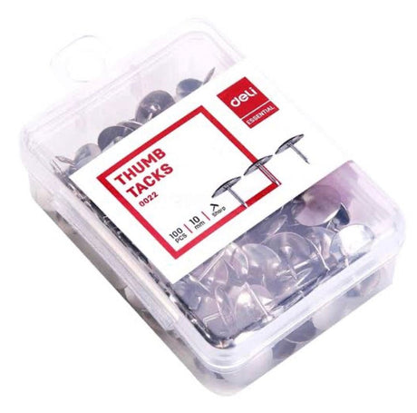 Deli Thumb Tacks- Silver - SCOOBOO - 0022 - Paperclips, Fasteners & Rubber bands