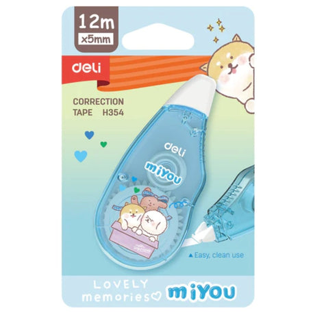 Deli WH354 Correction Tape, Assorted, 5mm×12m, 1 Pc - SCOOBOO - H354-BLUE - Correction Tape