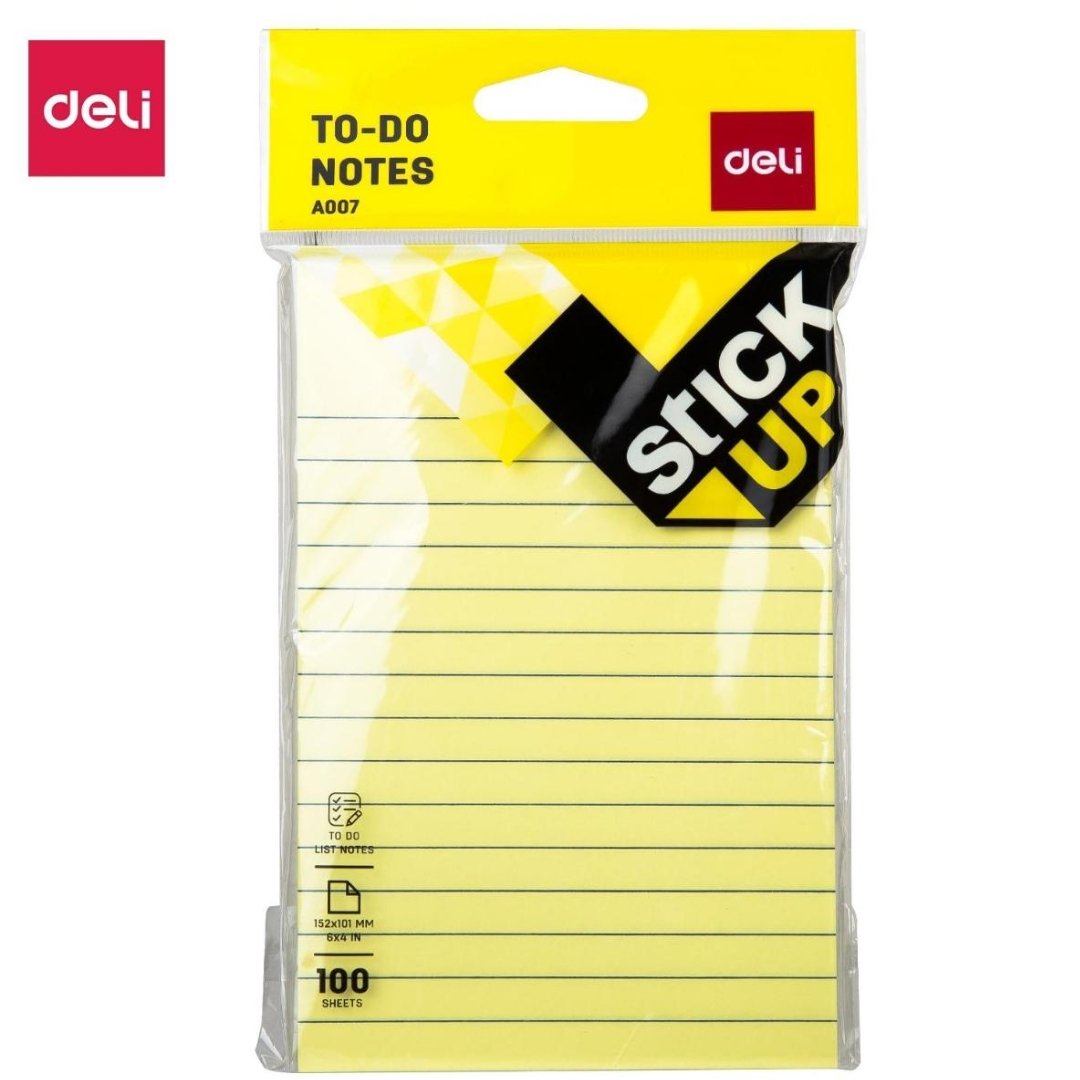 Deli Yellow Stick Up To Do List - SCOOBOO - A00752 - Notepads