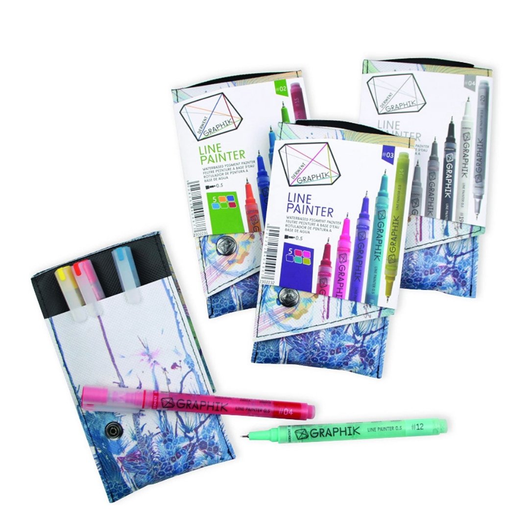 Derwent Graphic Line Painter Coloured Pen Set - SCOOBOO - Fineliner