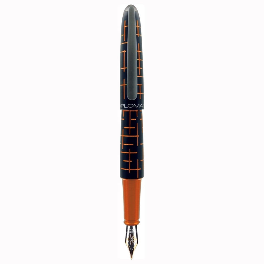 Diplomat Elox Matrix Black/Orange 14CT Fountain Pen - SCOOBOO - DP_ELX_MTRX_BLKORN_14_FPEF_D40364011 - Fountain Pen