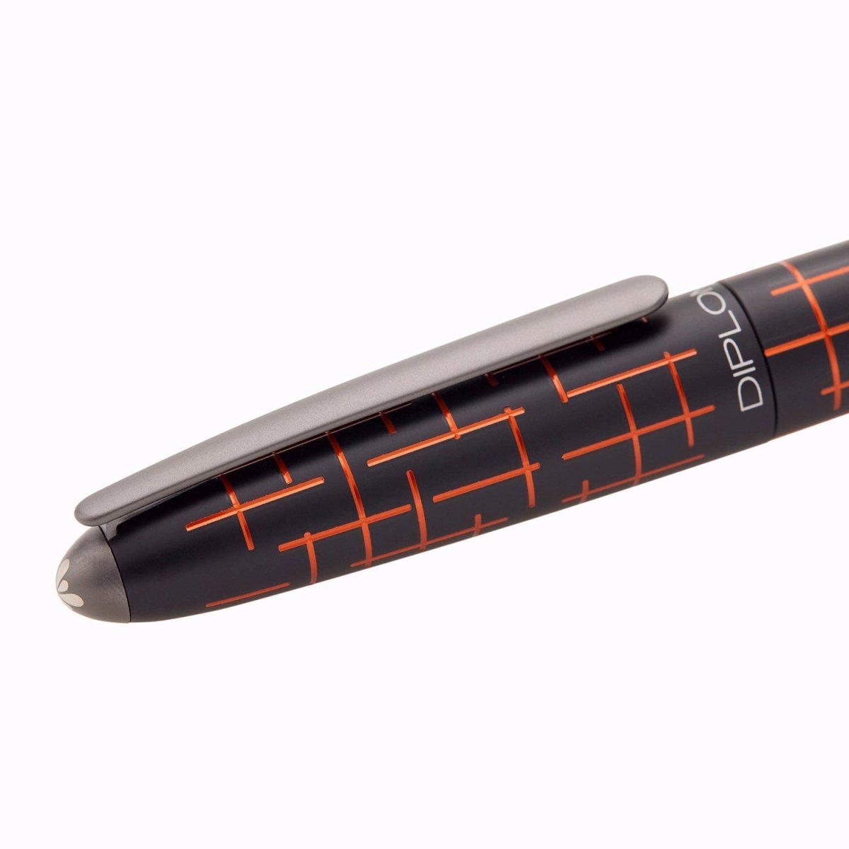 Diplomat Elox Matrix Black/Orange 14CT Fountain Pen - SCOOBOO - DP_ELX_MTRX_BLKORN_14_FPEF_D40364011 - Fountain Pen