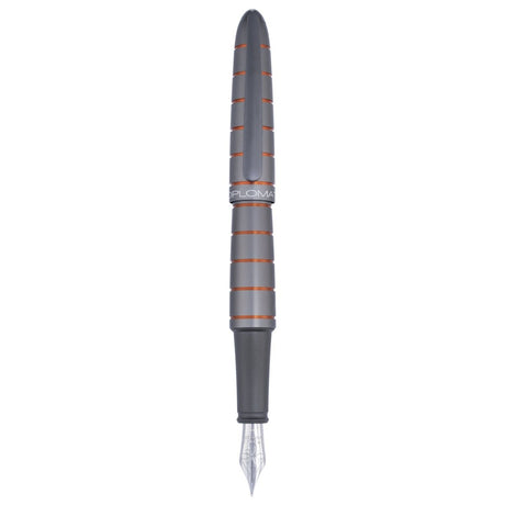 Diplomat Elox Ring Grey/Orange Fountain Pen - SCOOBOO - DP_ELX_RNG_GRYORN_FPEF_D40354021 - Fountain Pen