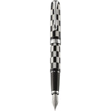 Diplomat Excellence A Plus Rome Black White Fountain Pen - SCOOBOO - DP_D40102025_EXC_A_RM_BLK_WHT_FPM - Fountain Pen