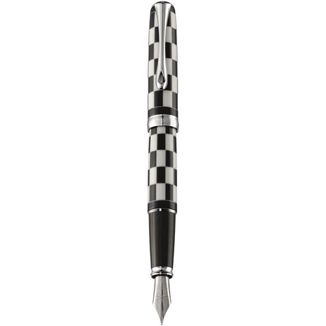 Diplomat Excellence A Plus Rome Black White Fountain Pen - SCOOBOO - DP_D40102025_EXC_A_RM_BLK_WHT_FPM - Fountain Pen