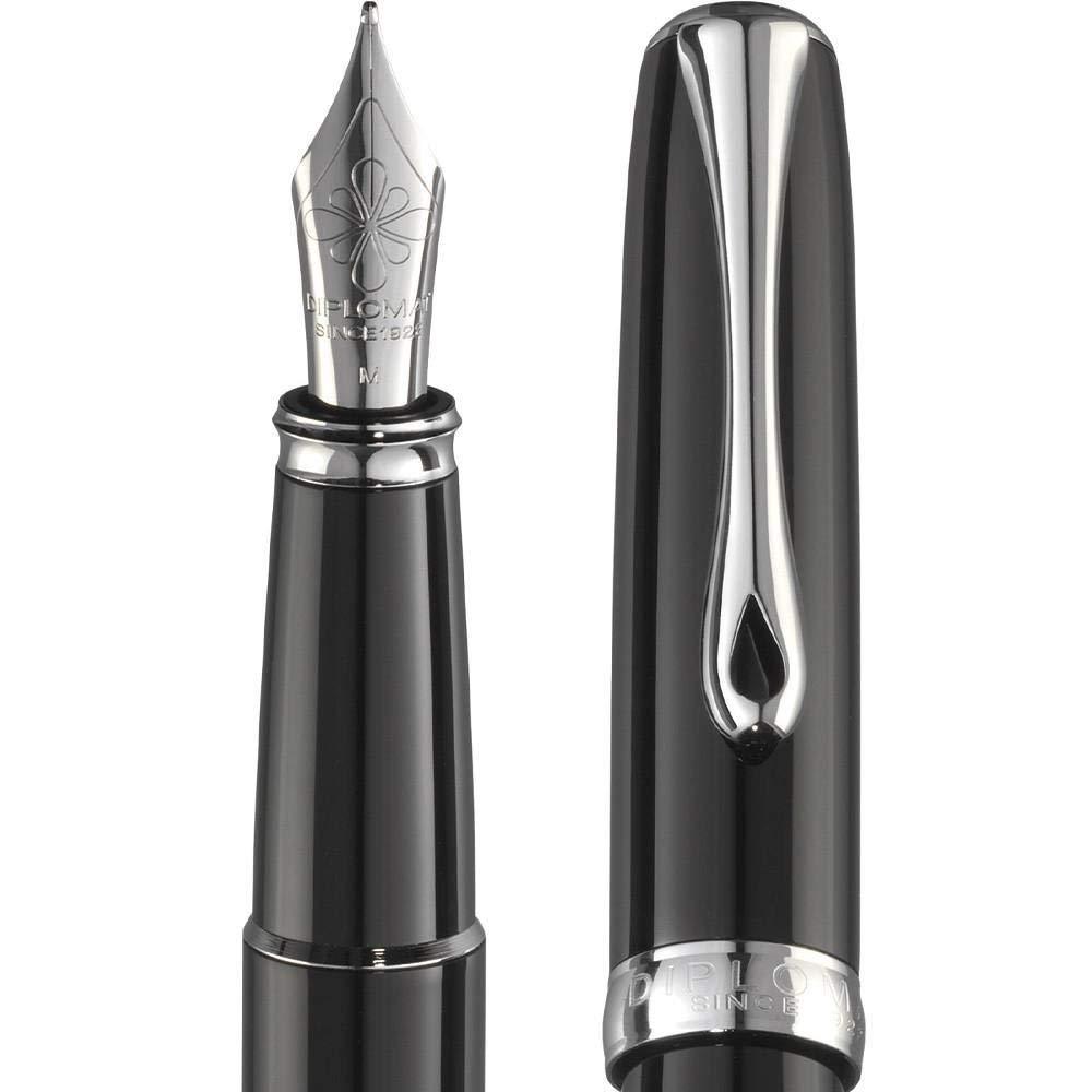 Diplomat Excellence A2 Black Lacquer Fountain Pen - SCOOBOO - DP_D40202025_EXC_A2_BLK_LQ_FPM - Fountain Pen