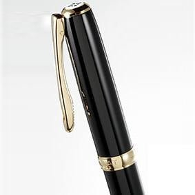 Diplomat Excellence A2 Black Lacquer Gold 14K Gold Fountain Pen - SCOOBOO - DP_D40203015_EXC_A2_BLK_LQ_GLD_14_FPM - Fountain Pen