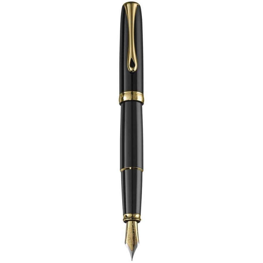 Diplomat Excellence A2 Black Lacquer Gold Fountain Pen - SCOOBOO - DP_D40203025_EXC_A2_BLK_LQ_GLD_FPM - Fountain Pen