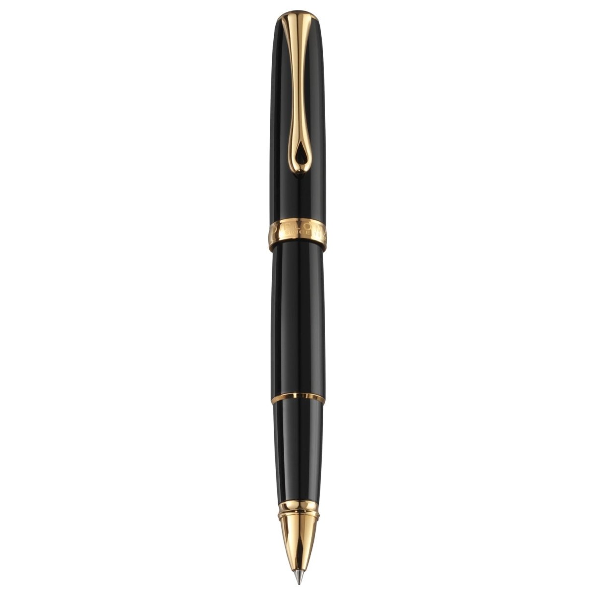 Diplomat Excellence A2 Black Lacquer Gold Roller Ball Pen D40203030 - SCOOBOO - DP_D40203030_EXC_A2_BLK_LQ_GLD_RB - Roller Ball Pen