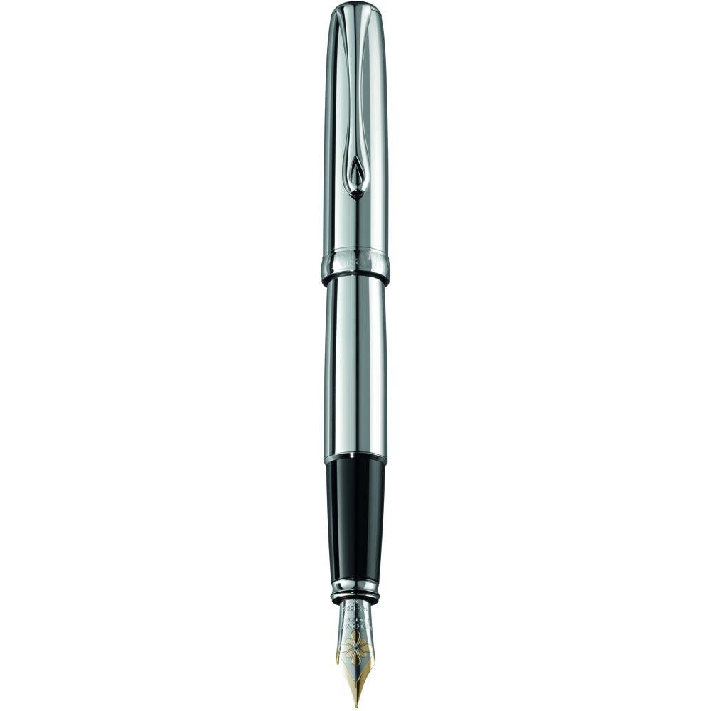 Diplomat Excellence A2 Chrome 14K Gold Fountain Pen - SCOOBOO - DP_D40201015_EXC_A2_CHR_14_FPM - Fountain Pen