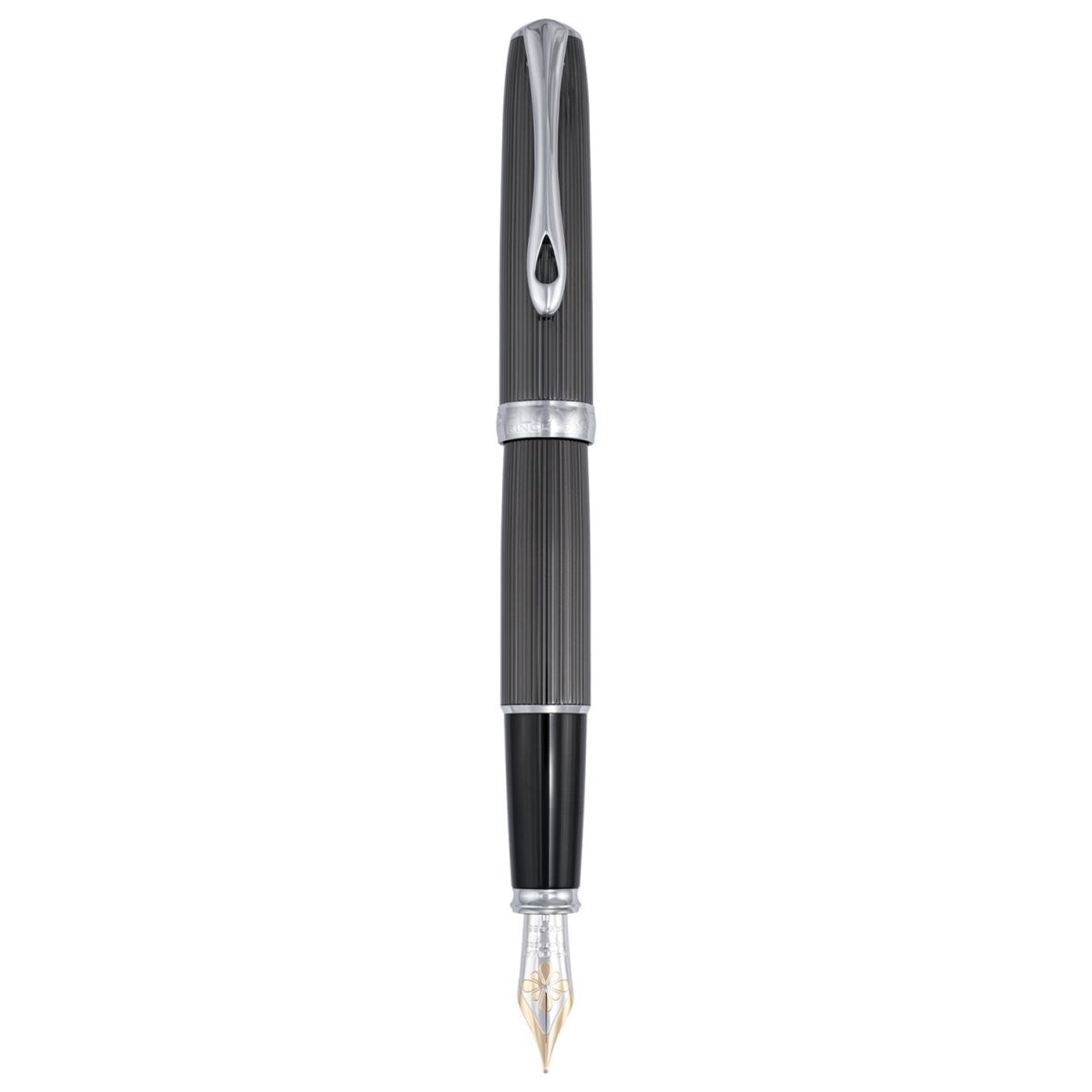 Diplomat Excellence A2 Guilloche Black CT 14CT Fountain Pen - SCOOBOO - DP_EXC_A2_GUI_BLK_CT_14_FPEF_D40222011 - Fountain Pen