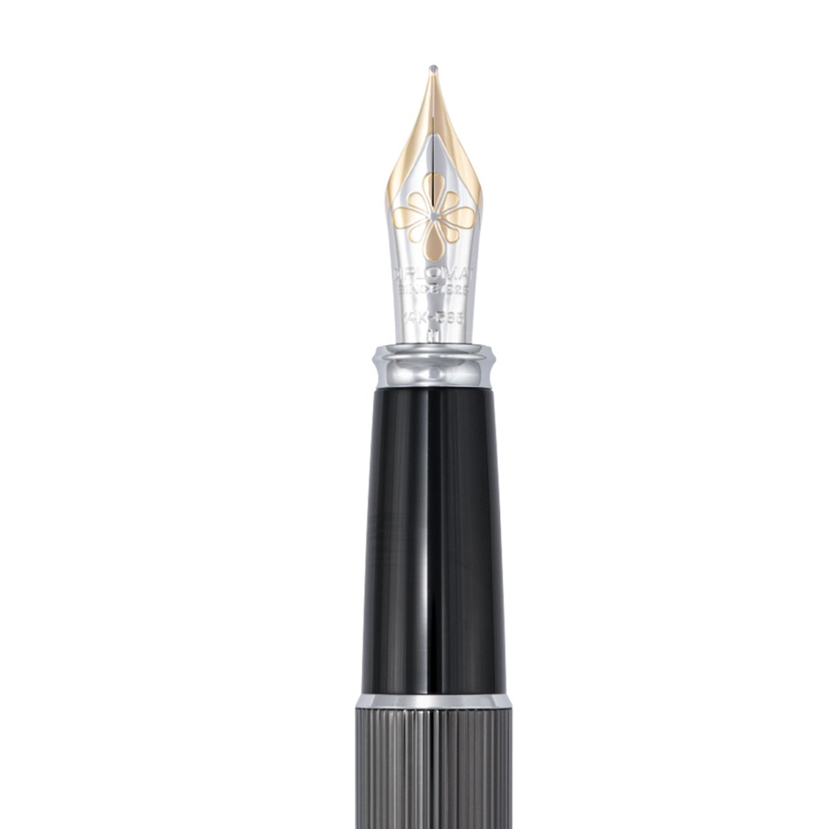 Diplomat Excellence A2 Guilloche Black CT 14CT Fountain Pen - SCOOBOO - DP_EXC_A2_GUI_BLK_CT_14_FPEF_D40222011 - Fountain Pen