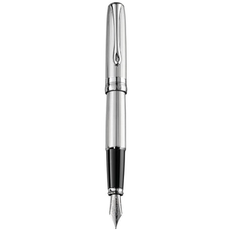 Diplomat Excellence A2 Guilloche Chrome Fountain Pen - SCOOBOO - DP_D40207025_EXC_A2_GUI_CHR_FPM - Fountain Pen