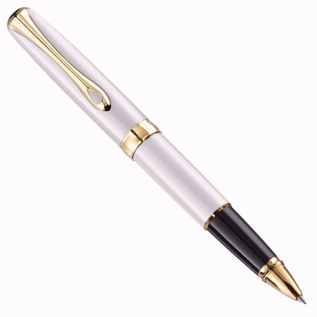 Diplomat Excellence A2 Pearl White Gold Roller Ball Pen D40219030 - SCOOBOO - DP_EXC_A2_PRL_WHT_GLD_RB_D40219030 - Roller Ball Pen