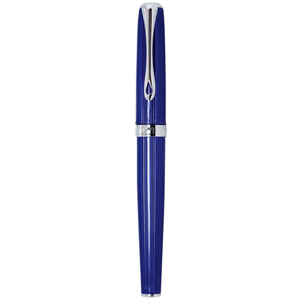Diplomat Excellence A2 Skyline Blue/Chrome 14K Gold Fountain Pen - SCOOBOO - DP_D40215015_EXC_A2_BLUCHR_14_FPM - Fountain Pen