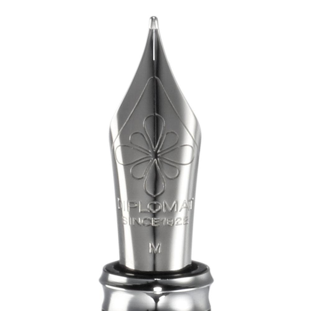 Diplomat Excellence A2 Venezia Platin Chrome Fountain Pen - SCOOBOO - DP_D40205025_EXC_A2_VZPLN_CHR_FPM - Fountain Pen