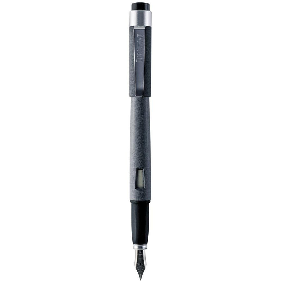 Diplomat Magnum Soft Touch Grey Fountain Pen - SCOOBOO - DP_D90131954_MGM_SFTCH_Grey_FPM - Fountain Pen