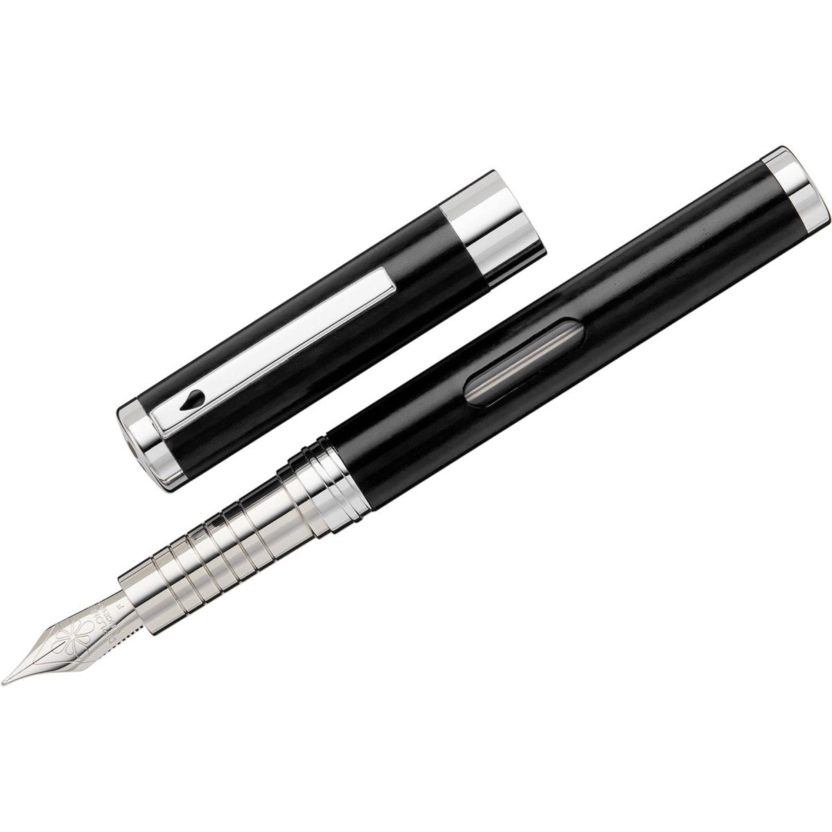 Diplomat Nexus Black CT Fountain Pen - SCOOBOO - DP_NXS_BLKCHR_FPEF_D40501021 - Fountain Pen