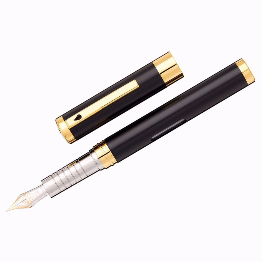 Diplomat Nexus Black GT 14CT Fountain Pen - SCOOBOO - DP_NXS_BLKGLD_14_FPEF_D40502011 - Fountain Pen