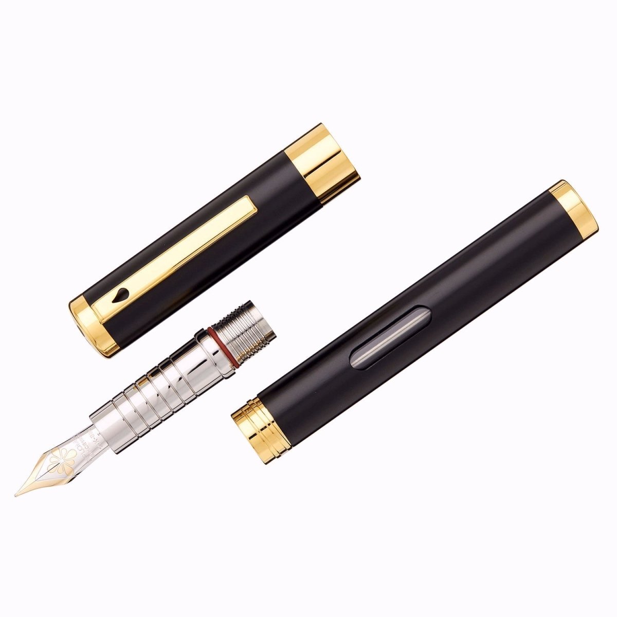 Diplomat Nexus Black GT 14CT Fountain Pen - SCOOBOO - DP_NXS_BLKGLD_14_FPEF_D40502011 - Fountain Pen