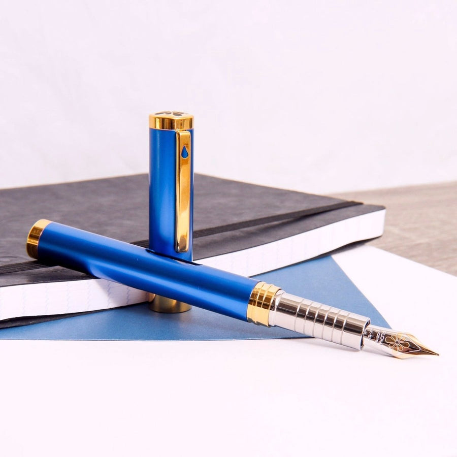 Diplomat Nexus Blue GT 14CT Fountain Pen - SCOOBOO - DP_NXS_BLUGLD_14_FPEF_D40504011 - Fountain Pen