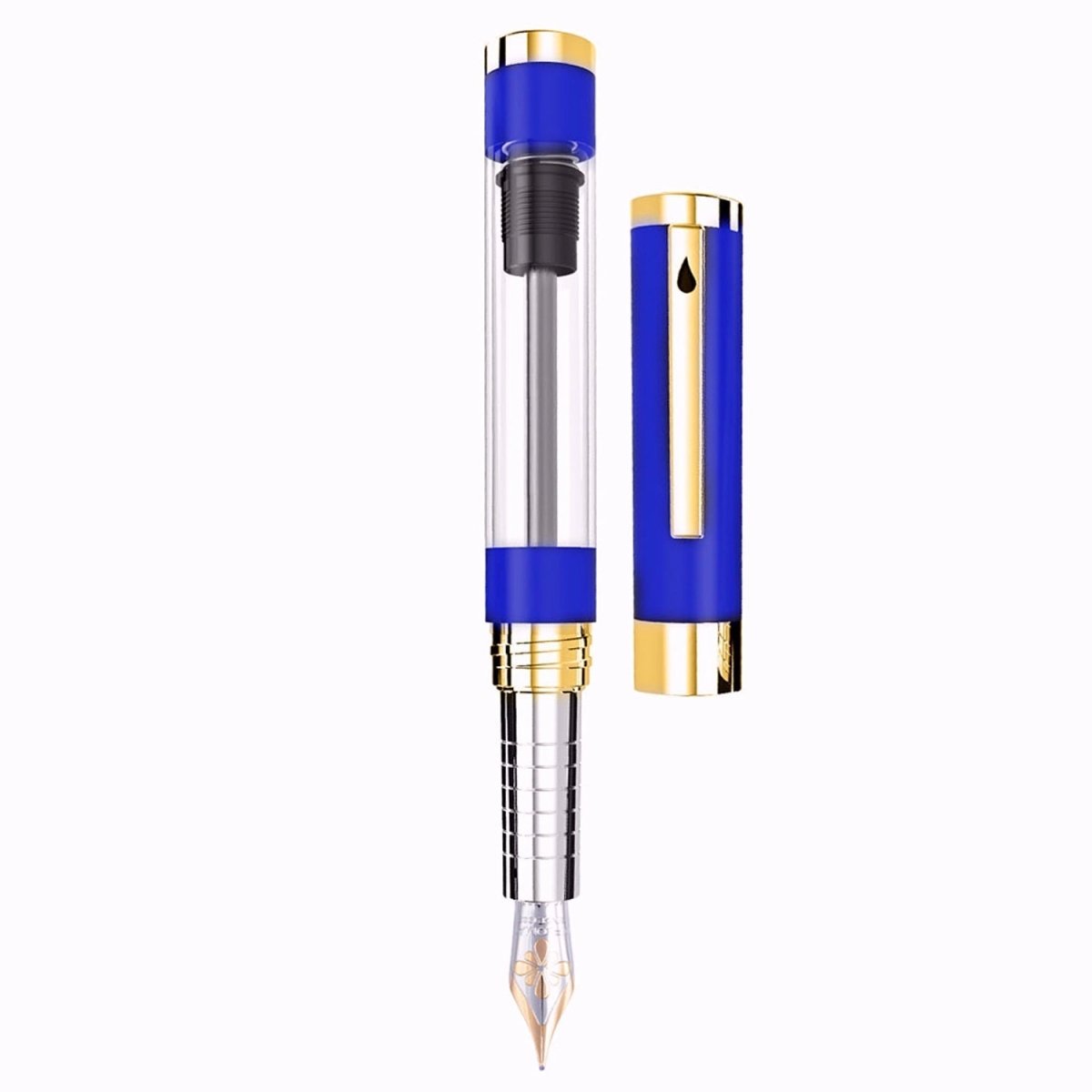 Diplomat Nexus Demo Blue GT 14CT Fountain Pen - SCOOBOO - DP_NXS_DEMOBLU_GT_14_FPEF_D40551011 - Fountain Pen