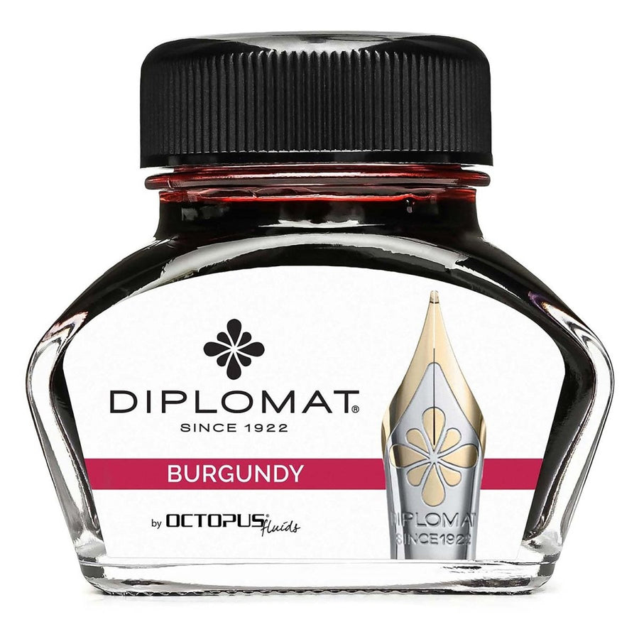 Diplomat Octopus Ink Bottle (Burgundy - 30 ML) D41001007 - SCOOBOO - DP_INKBTL_BUR_30ML_D41001007 - Ink Bottle