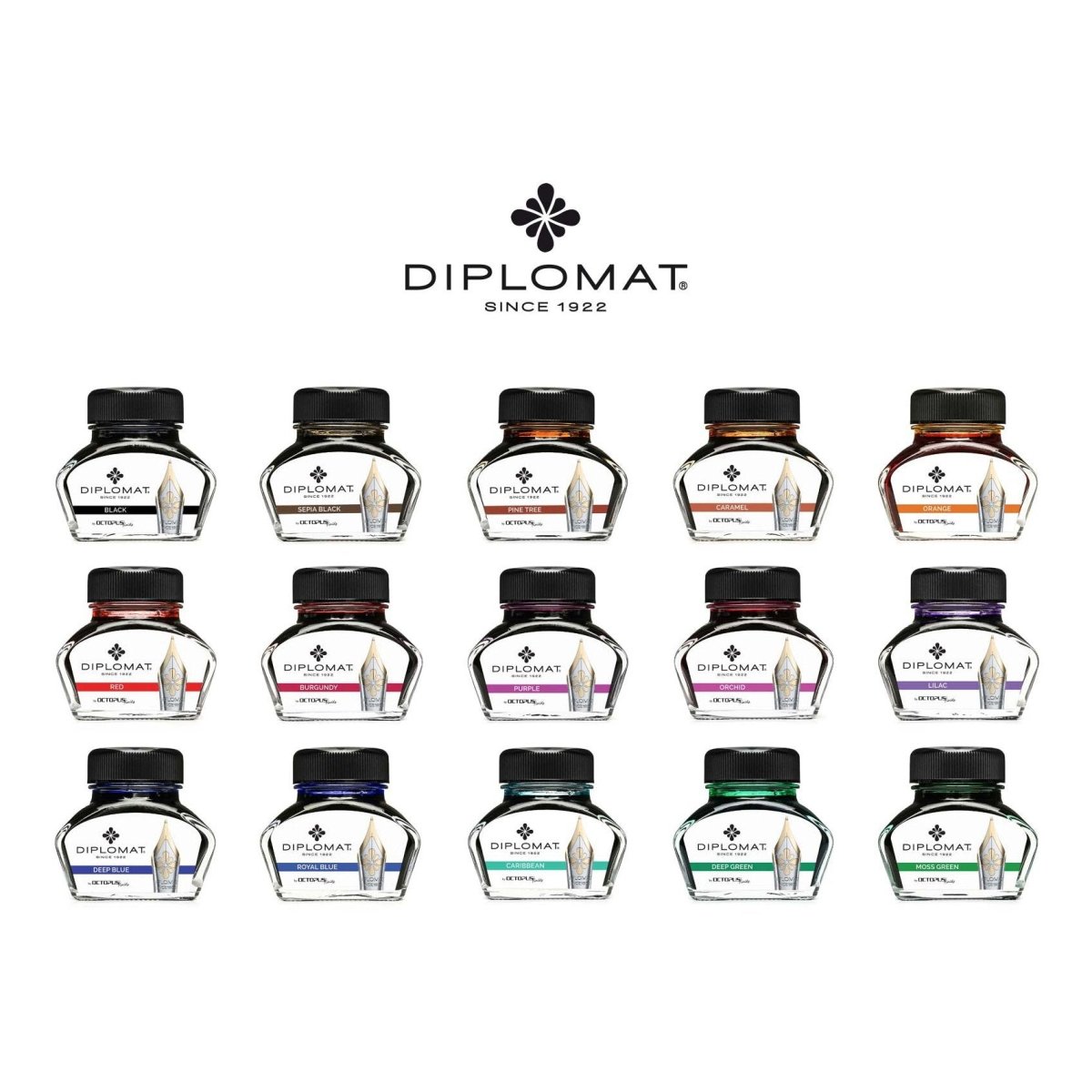 Diplomat Octopus Ink Bottle (Caramel - 30 ML) D41001023 - SCOOBOO - DP_INKBTL_CRML_30ML_D41001023 - Ink Bottle