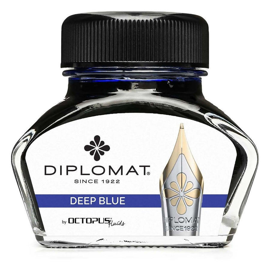 Diplomat Octopus Ink Bottle (Deep Blue - 30 ML) D41001043 - SCOOBOO - DP_INKBTL_DP_BLU_30ML_D41001043 - Ink Bottle