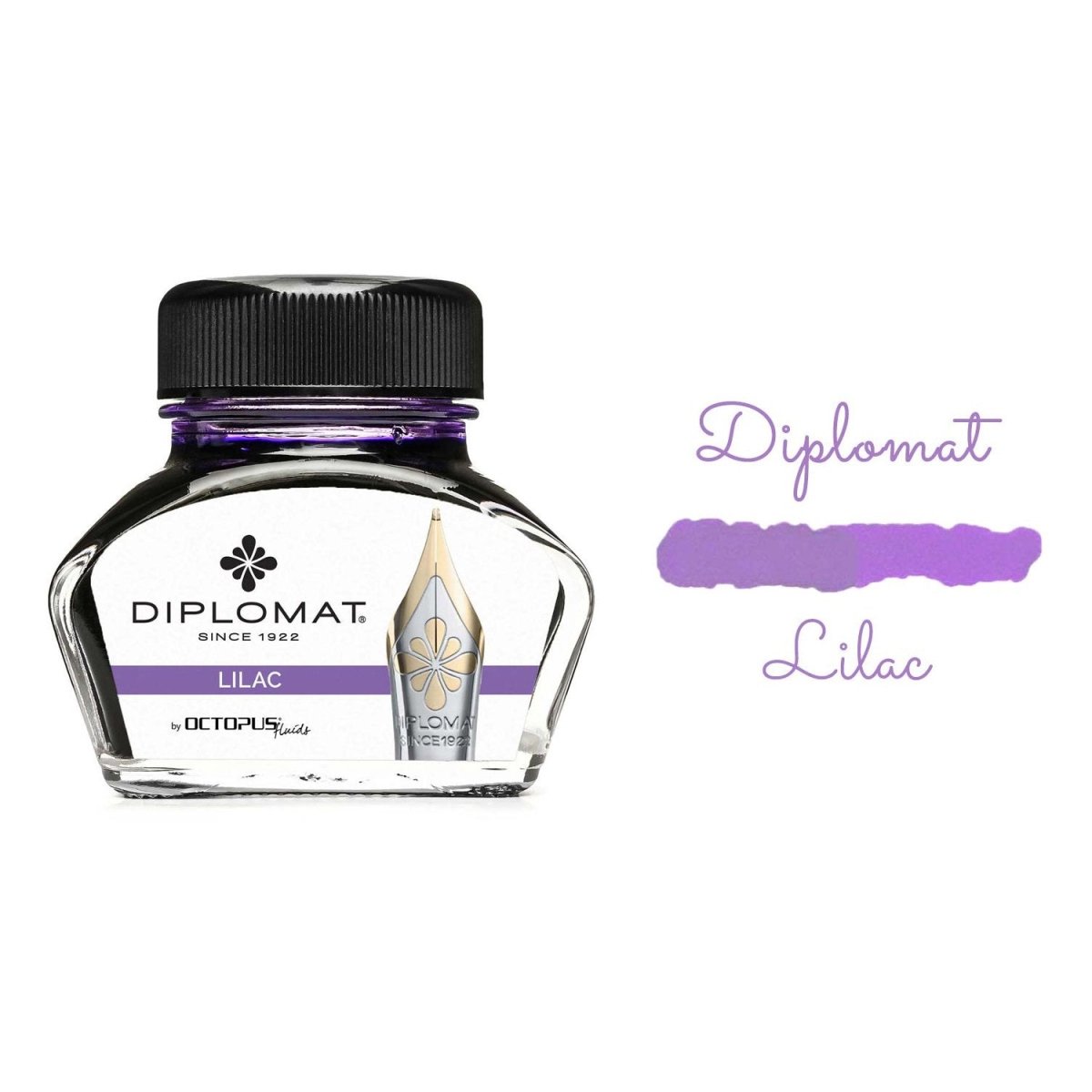 Diplomat Octopus Ink Bottle (Lilac - 30 ML) D41001017 - SCOOBOO - DP_INKBTL_LIL_30ML_D41001017 - Ink Bottle