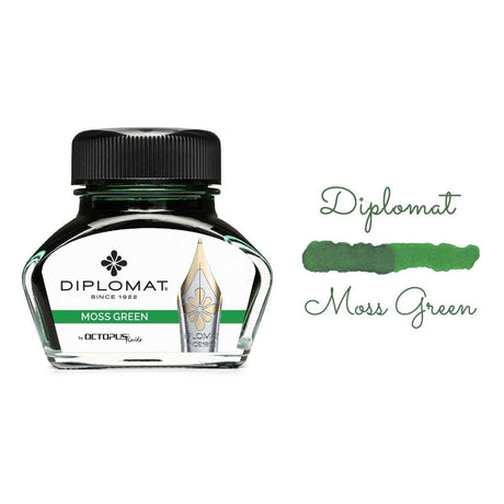 Diplomat Octopus Ink Bottle (Moss Green - 30 ML) D41001047 - SCOOBOO - DP_INKBTL_MOS_GRN_30ML_D41001047 - Ink Bottle