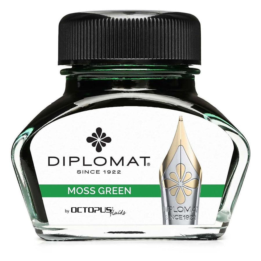 Diplomat Octopus Ink Bottle (Moss Green - 30 ML) D41001047 - SCOOBOO - DP_INKBTL_MOS_GRN_30ML_D41001047 - Ink Bottle