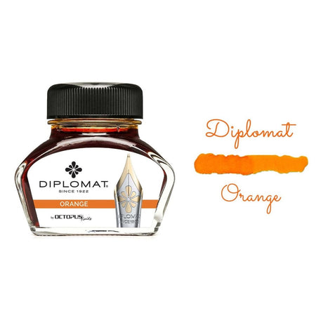 Diplomat Octopus Ink Bottle (Orange - 30 ML) D41001059 - SCOOBOO - DP_INKBTL_ORN_30ML_D41001059 - Ink Bottle