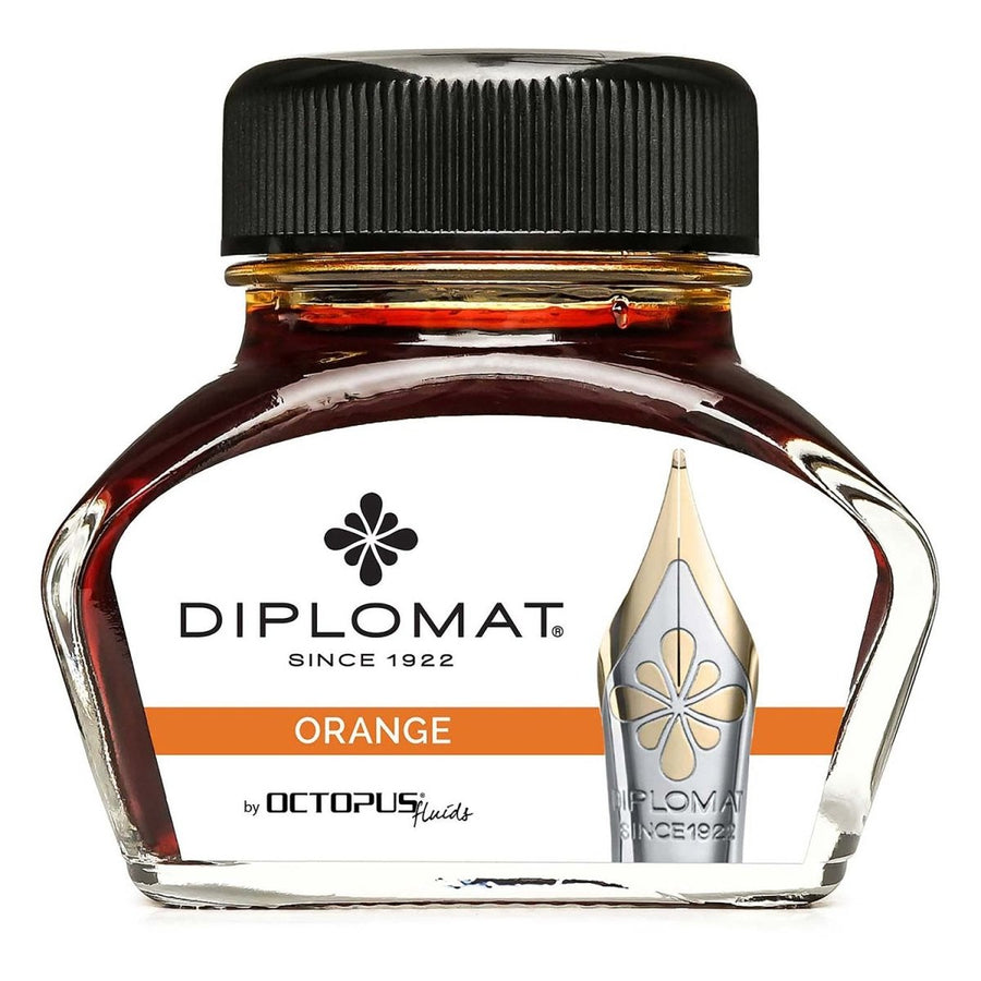 Diplomat Octopus Ink Bottle (Orange - 30 ML) D41001059 - SCOOBOO - DP_INKBTL_ORN_30ML_D41001059 - Ink Bottle