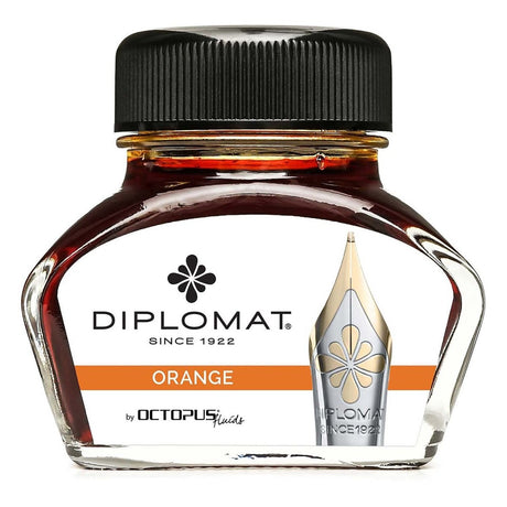 Diplomat Octopus Ink Bottle (Orange - 30 ML) D41001059 - SCOOBOO - DP_INKBTL_ORN_30ML_D41001059 - Ink Bottle