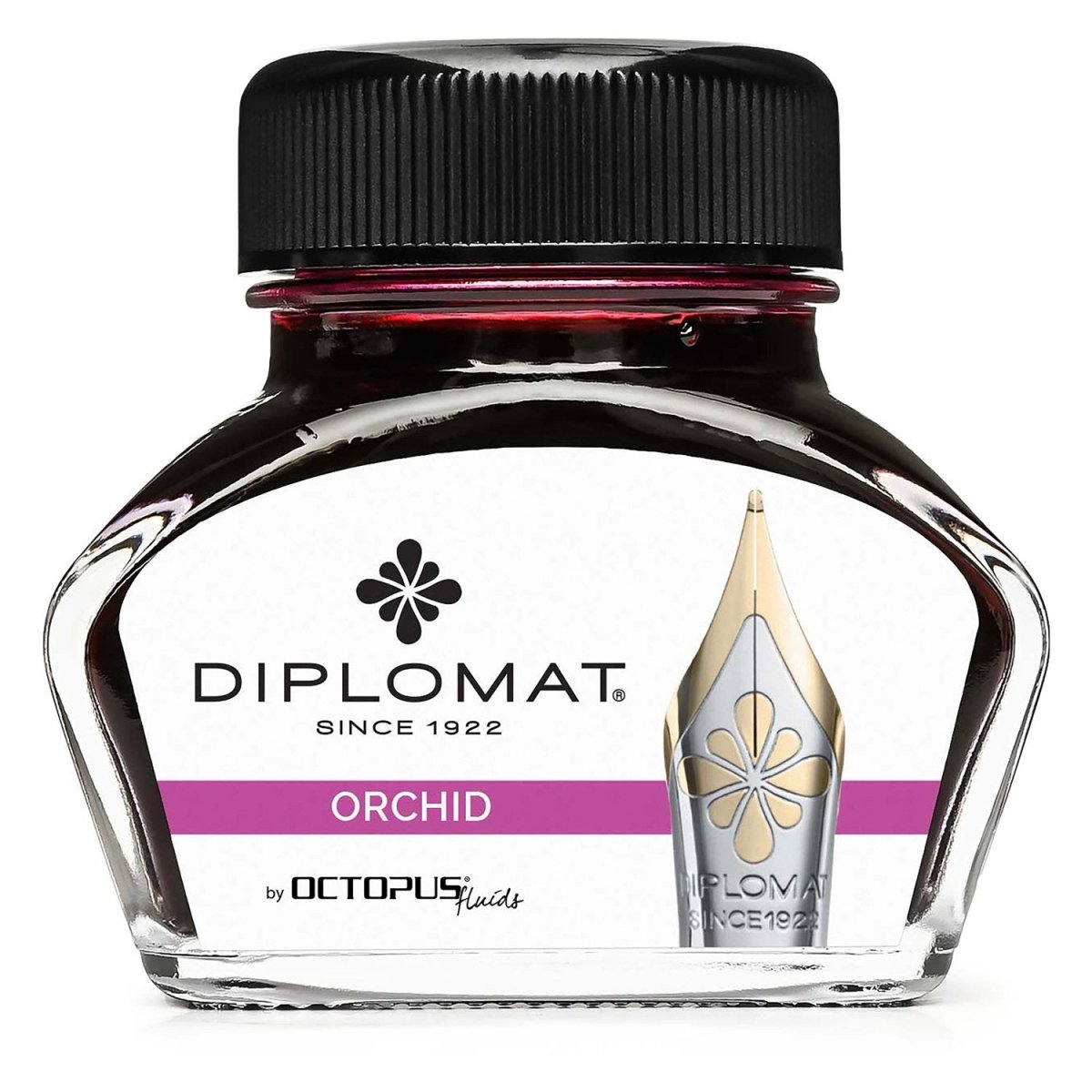 Diplomat Octopus Ink Bottle (Orchid - 30 ML) D41001012 - SCOOBOO - DP_INKBTL_ORC_30ML_D41001012 - Ink Bottle