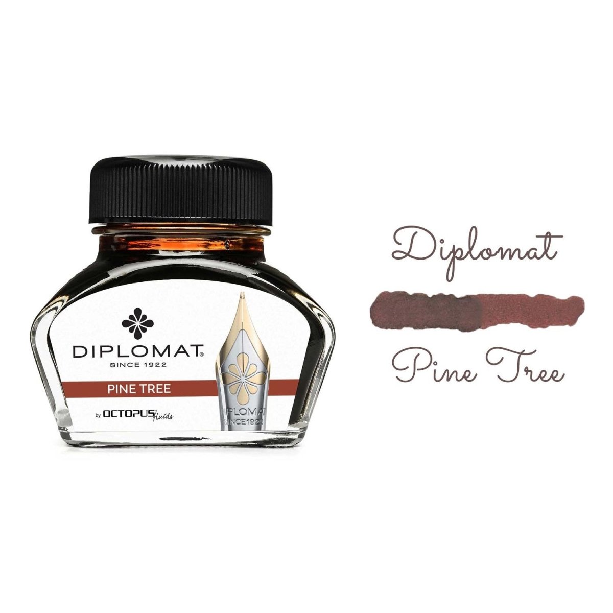 Diplomat Octopus Ink Bottle (Pine Tree - 30 ML) D41001019 - SCOOBOO - DP_INKBTL_PNE_TRE_30ML_D41001019 - Ink Bottle