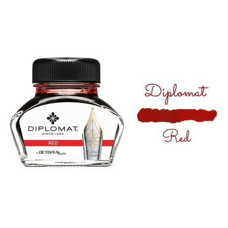 Diplomat Octopus Ink Bottle (Red - 30 ML) D41001005 - SCOOBOO - DP_INKBTL_RED_30ML_D41001005 - Ink Bottle