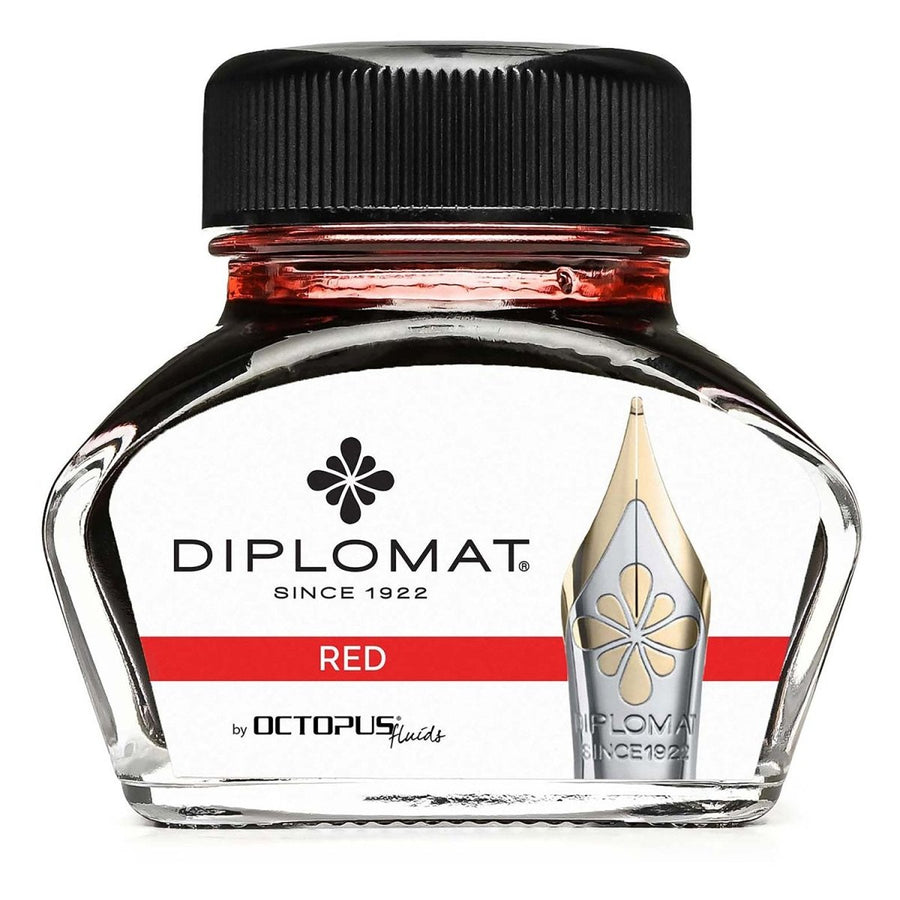 Diplomat Octopus Ink Bottle (Red - 30 ML) D41001005 - SCOOBOO - DP_INKBTL_RED_30ML_D41001005 - Ink Bottle