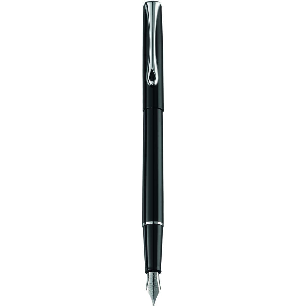 Diplomat Traveller Black Lacquer Fountain Pen - SCOOBOO - DP_D10424935_TRVL_BLK_LQ_FPM - Fountain Pen