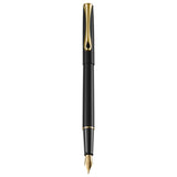 Diplomat Traveller Black Lacquer Gold Fountain Pen - SCOOBOO - DP_TRVL_BLK_LQ_GLD_FPF_D40706023 - Fountain Pen